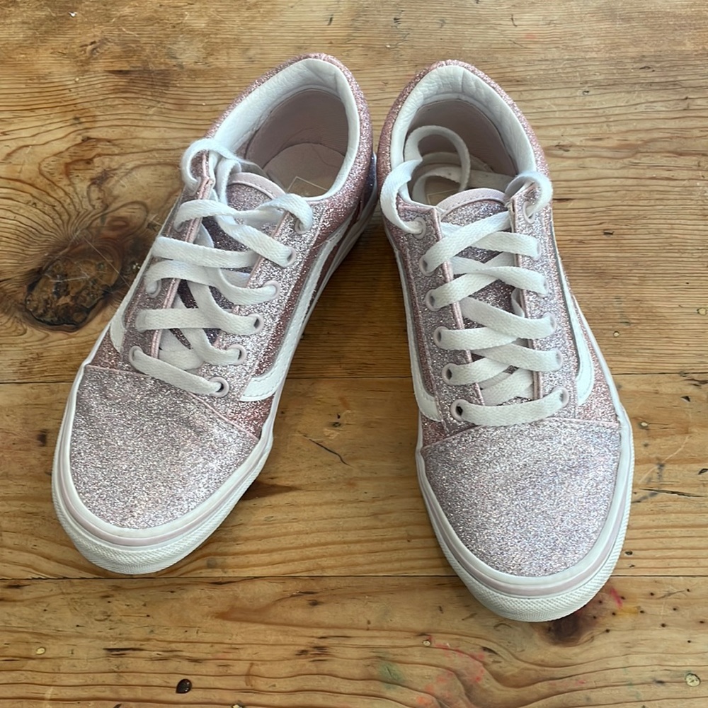 Vans sparkly rose gold girls sneaker